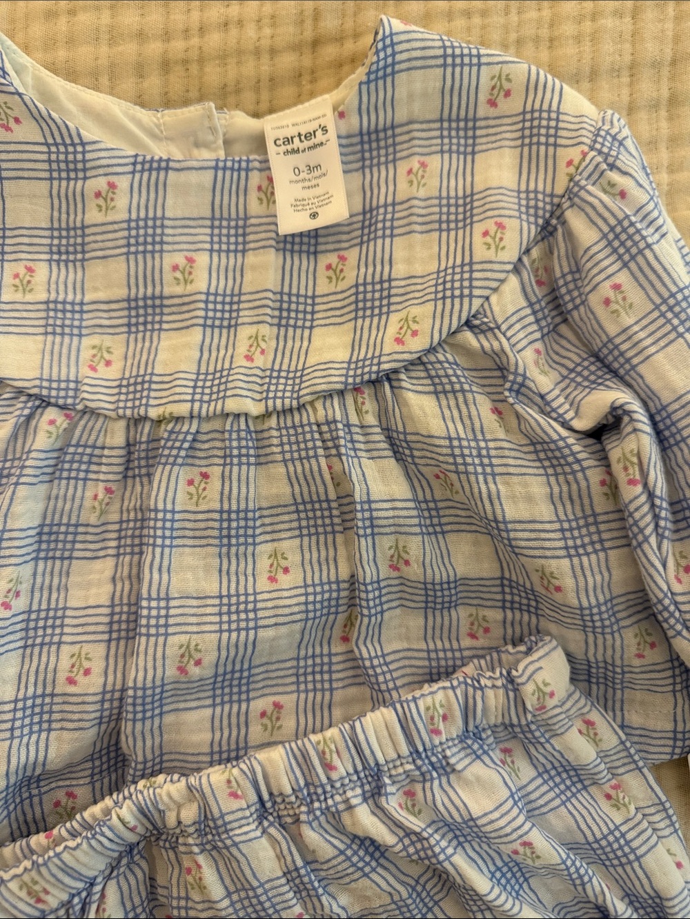 NWT Blue & White Plaid Baby Two-Piece Set - Picture 2 of 3
